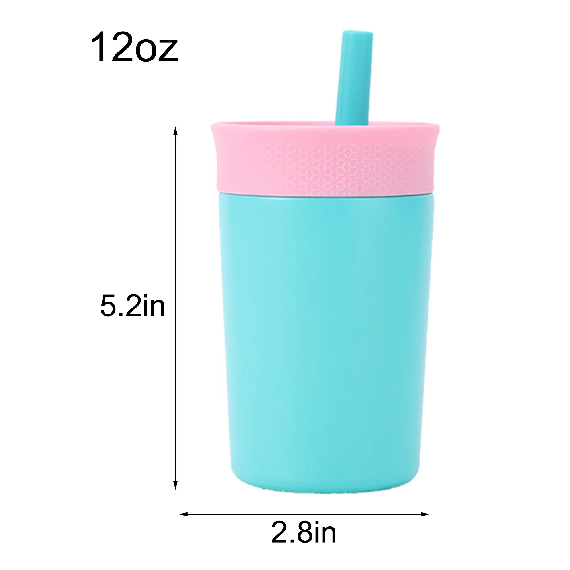 12oz Portable Stainless Steel Water Bottle With Straw 3