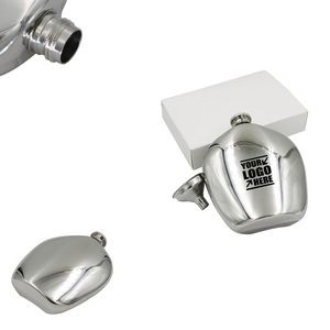 6oz Round Pentagon Stainless Steel Flask With Tightly Sealed Cap, custom water bottle with logo imprint 9