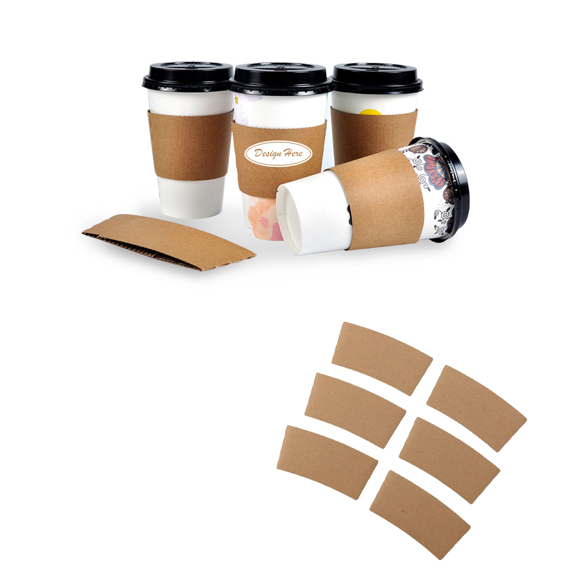 Sustainable Kraft Insulated Coffee Cup Sleeves 3