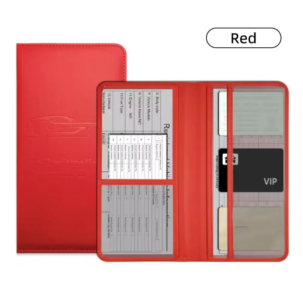 Leather Car Registration And Insurance Holder 9