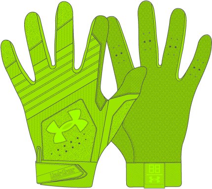 UA Clean Up Men's Batting Gloves 16