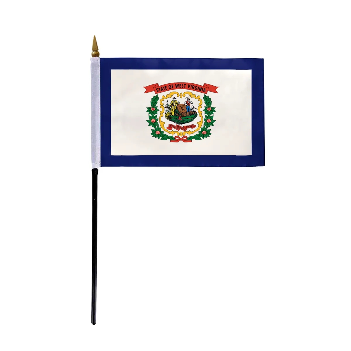 4"x6" & 12"x18'' West Virginia ePoly Printed Stick Flags 1