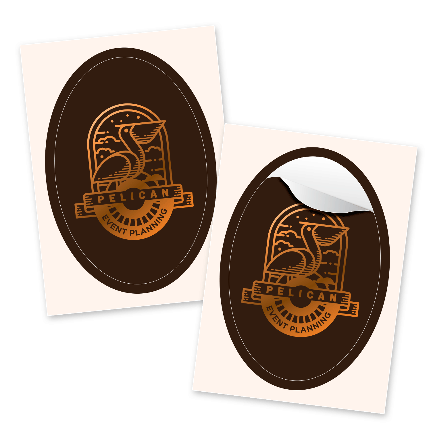 2" x 3" Oval Foil Sticker 1