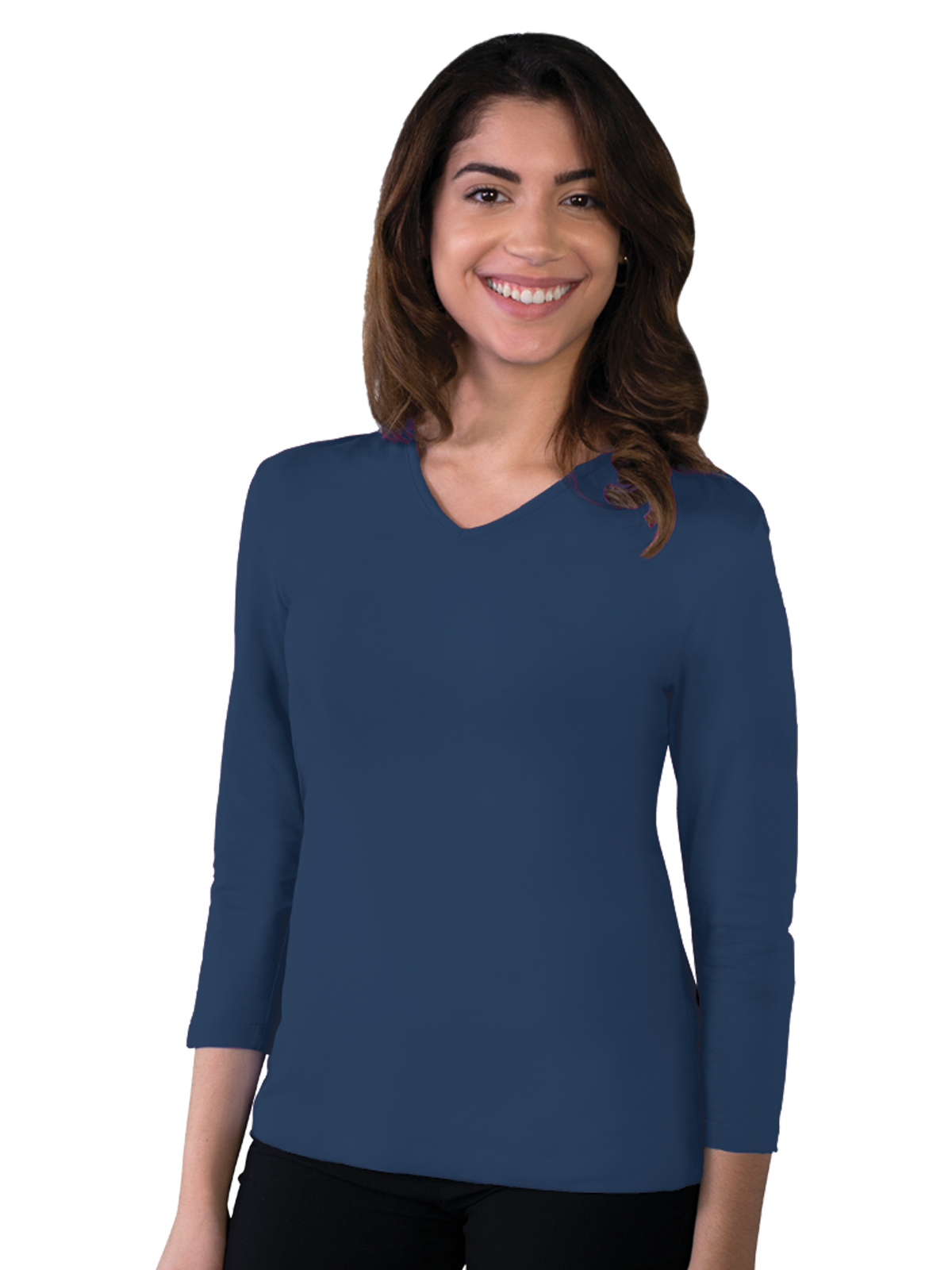 Blue Generation - Women's Pocketless 3/4-Sleeve V-Neck Tee 14