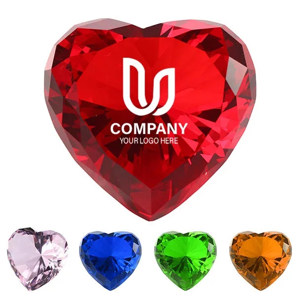 Heart Shaped Crystal Paperweight 2