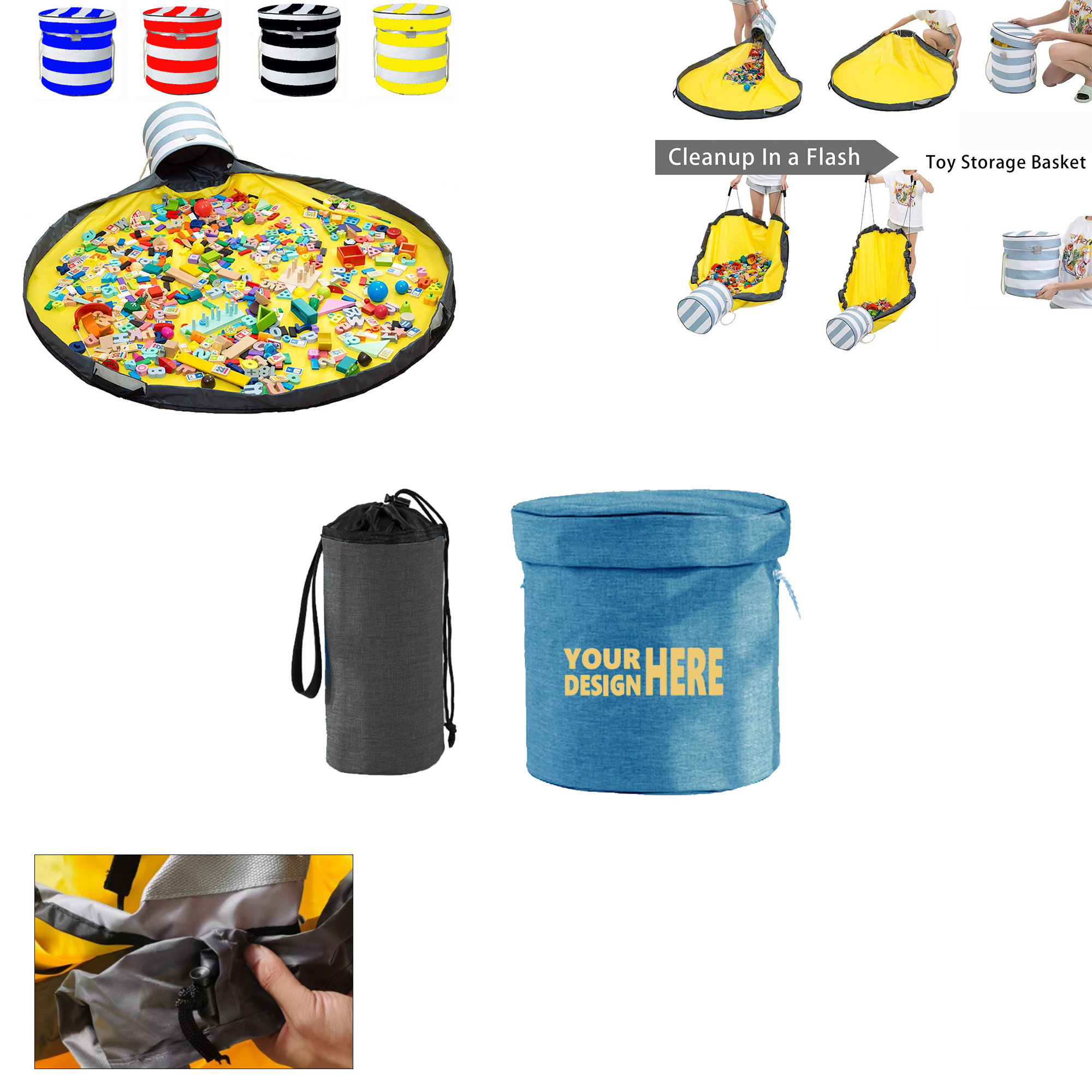 Round Children's Toy Storage Bag 3