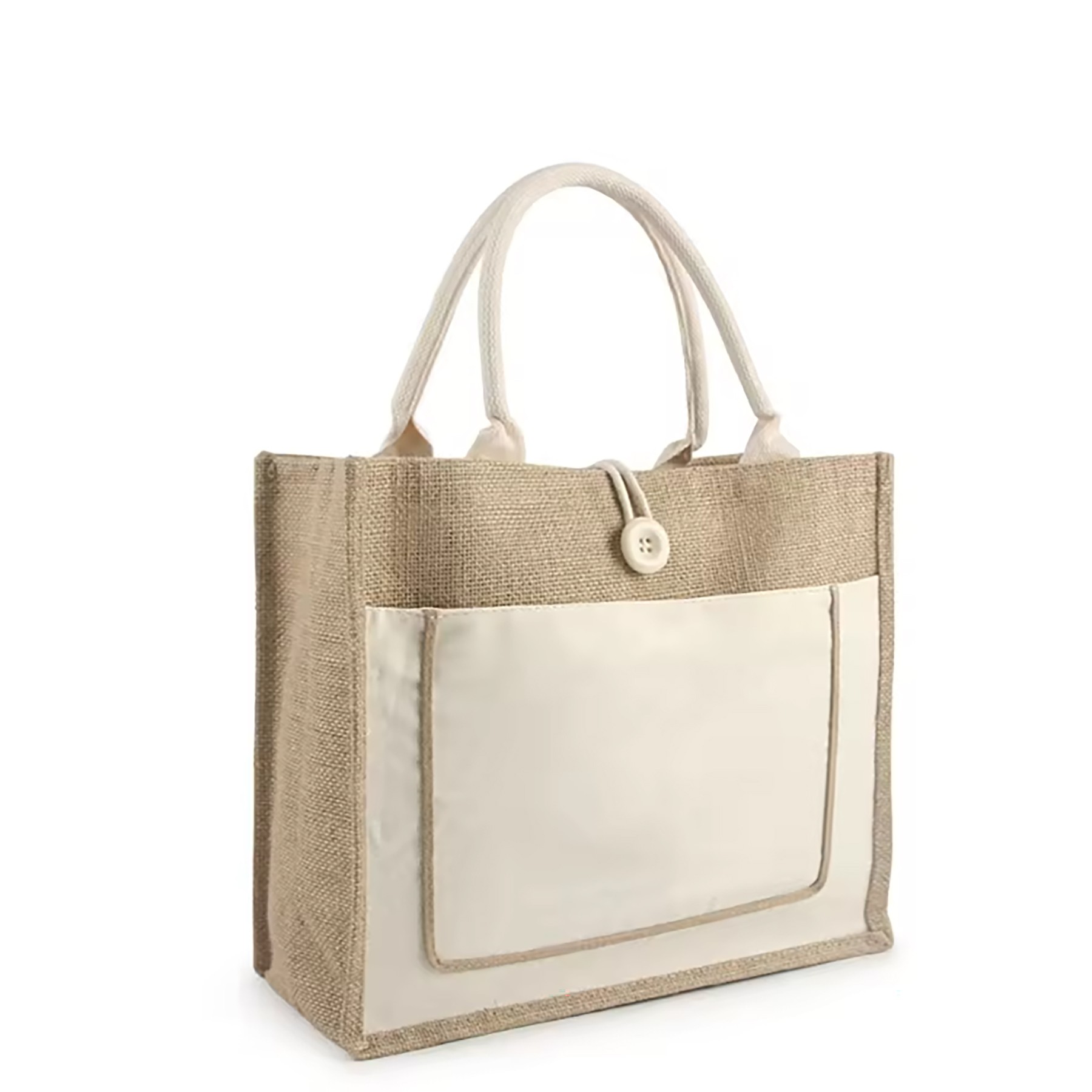 Natural Jute Burlap Tote Bag, custom tote bag with logo imprint 4