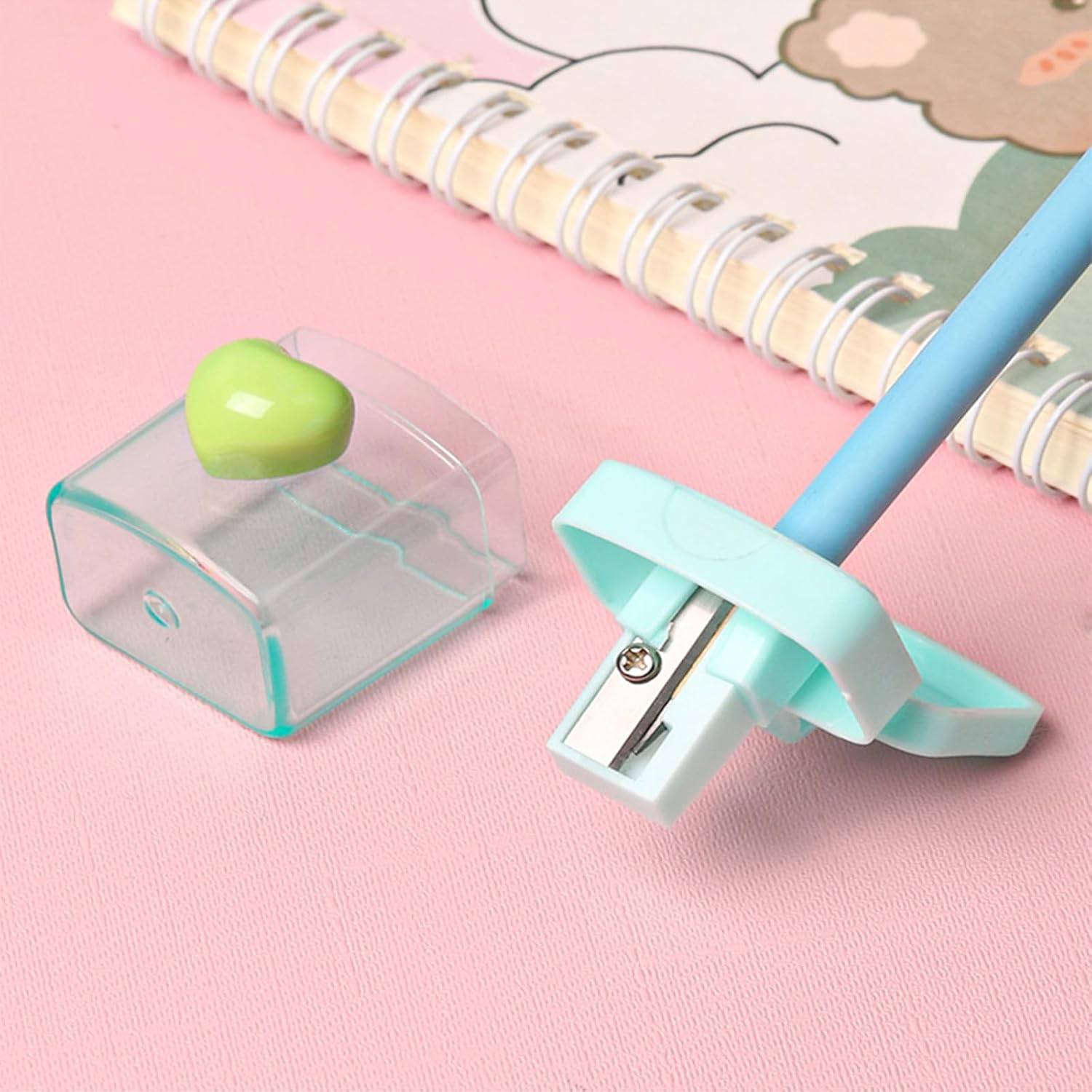 Cute Cartoon Pencil Sharpener with Lid for Kids – Manual 6