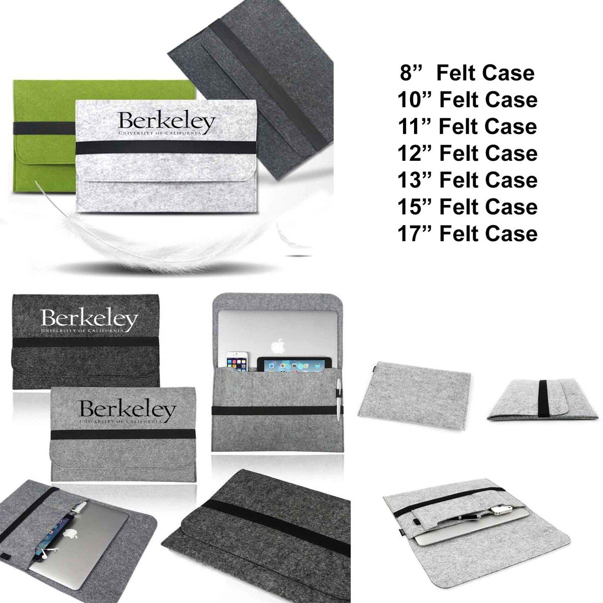 iBank ® 10" Felt Sleeve Case with pocket for Laptop Tablet 1