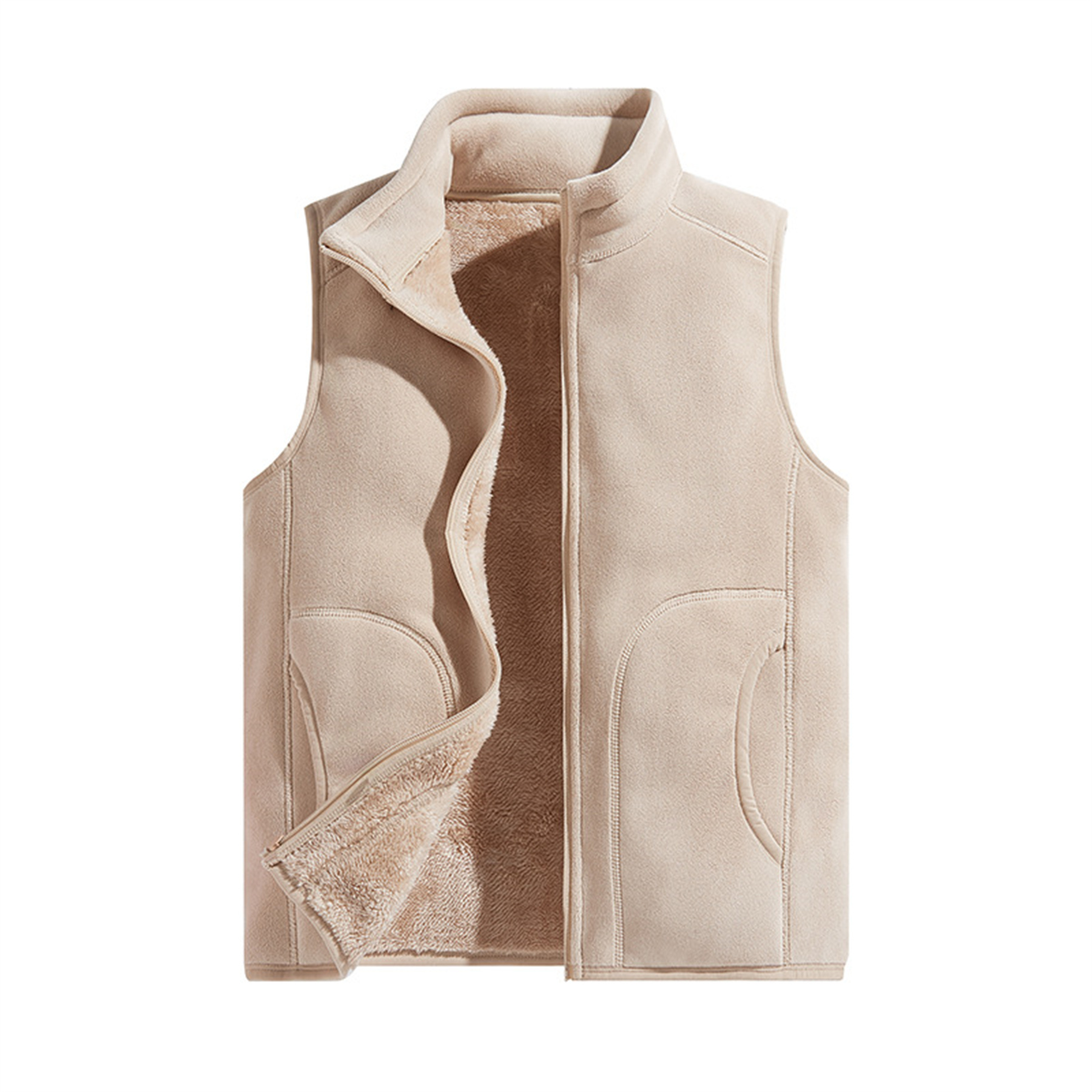 Sleeveless Full Zip Fleece Vest 3