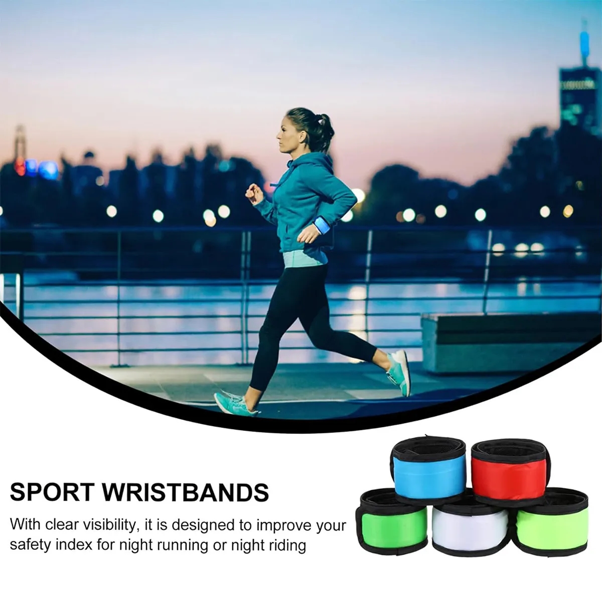 LED Luminous Night Running Wrist Strap Bracelet Arm Band 6