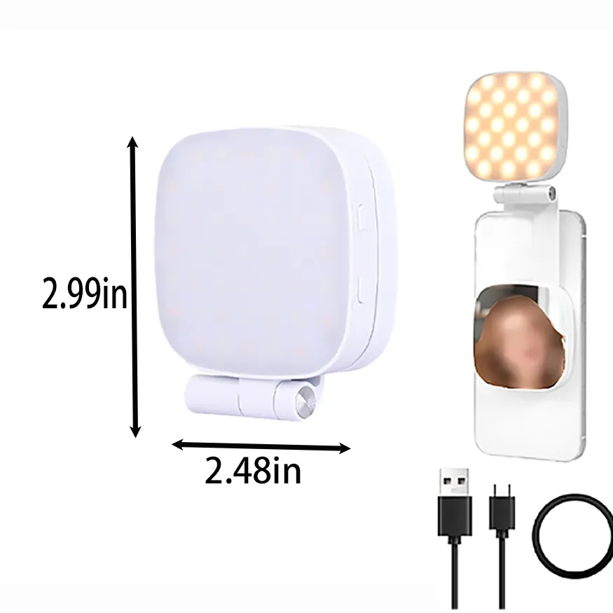 Rechargeable Magnetic Selfie Light with Mirror 4