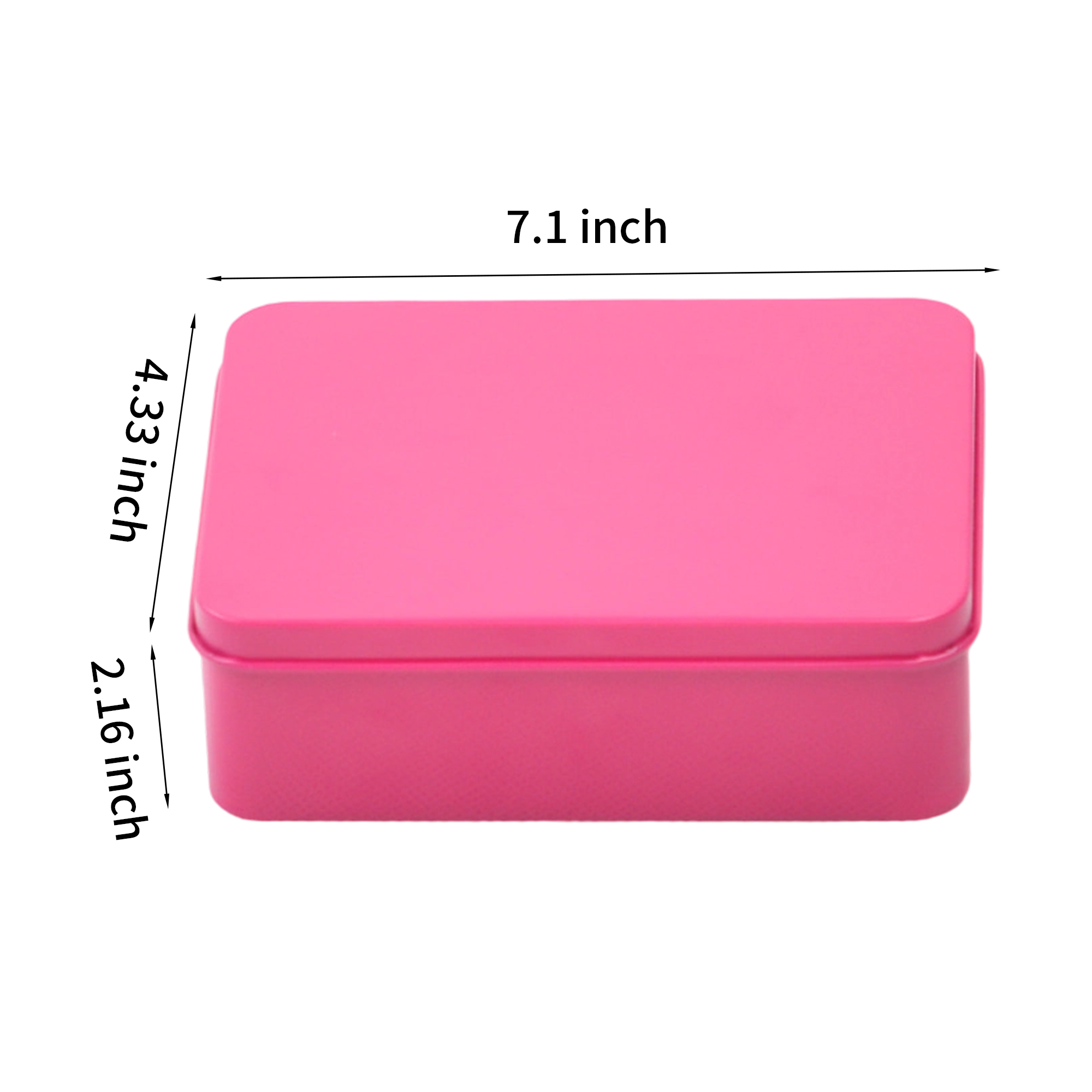 Tin Plated Steel Rectangle Storage Box With Smooth Edge Lid 9
