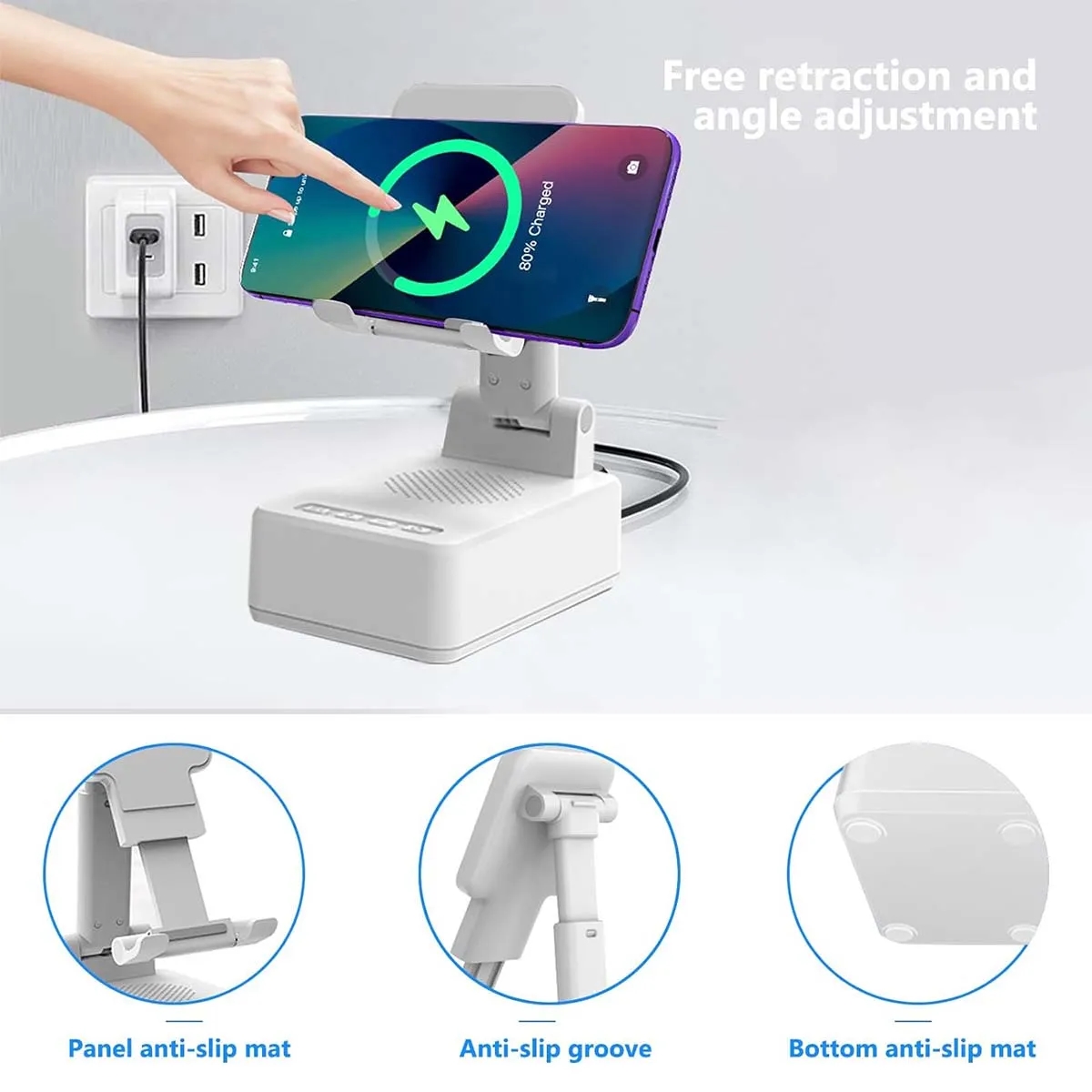 3 In 1 15W Fast Charging Wireless Charger BT Speakers 7