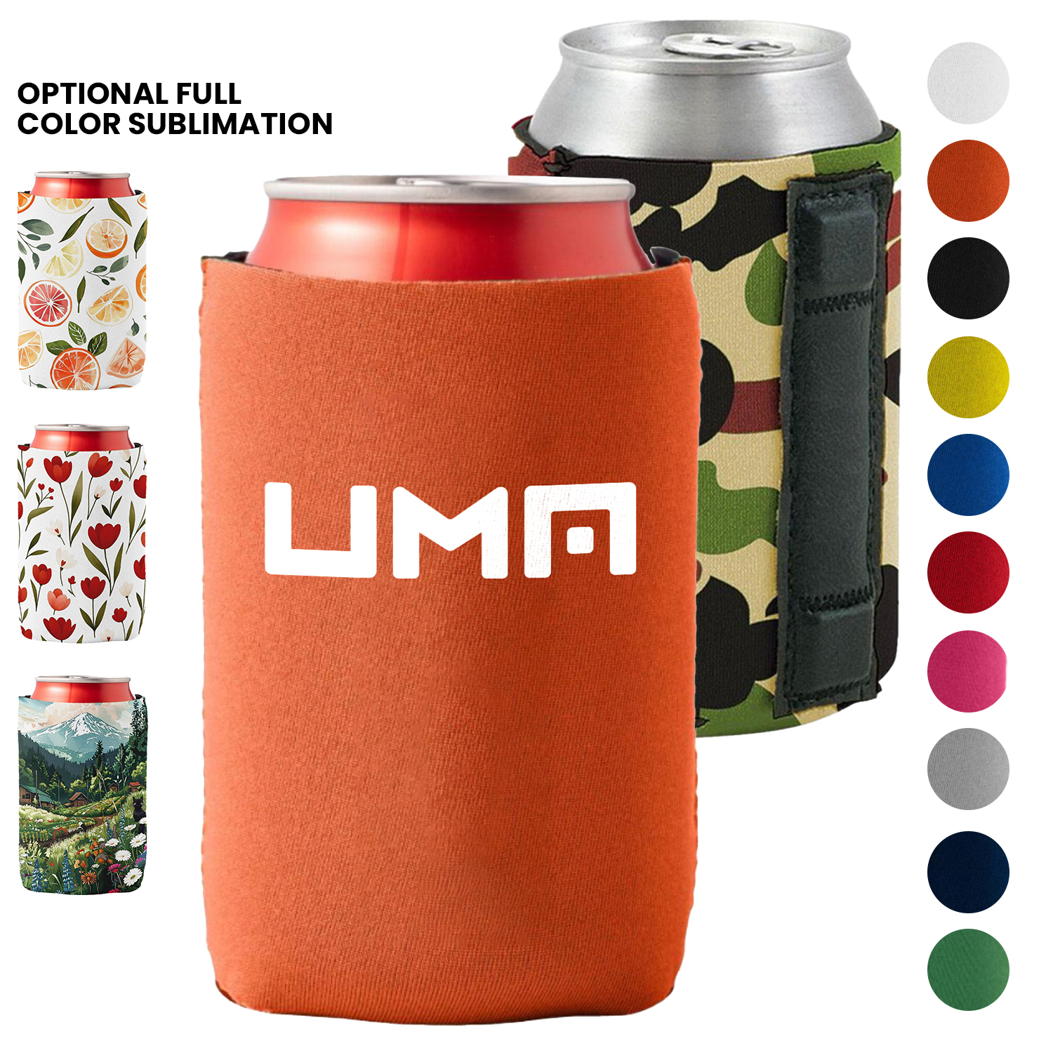 3mm Neoprene Can Cooler w/ 3 pcs Strong Magnet, custom koozie with logo imprint 3