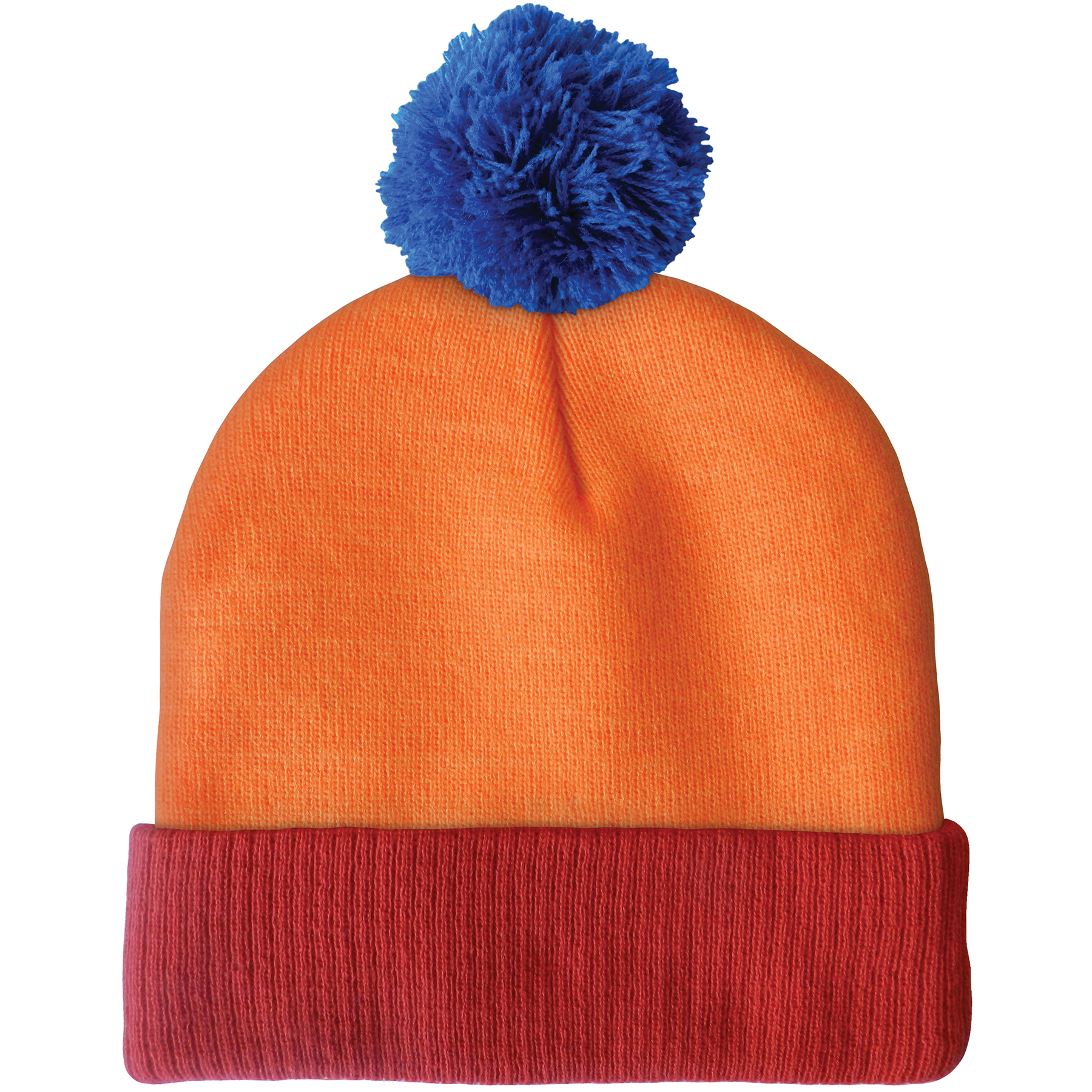Knit Beanie with Pom and Ribbed Cuff (No Logo) 6