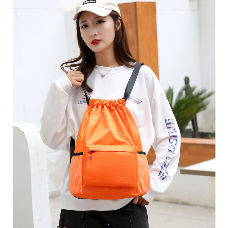Waterproof Large Sports Drawstring Backpack w/Adjustable Shoulder Strap 16