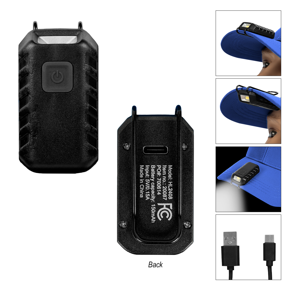 Rechargeable Cap Safety Light 4