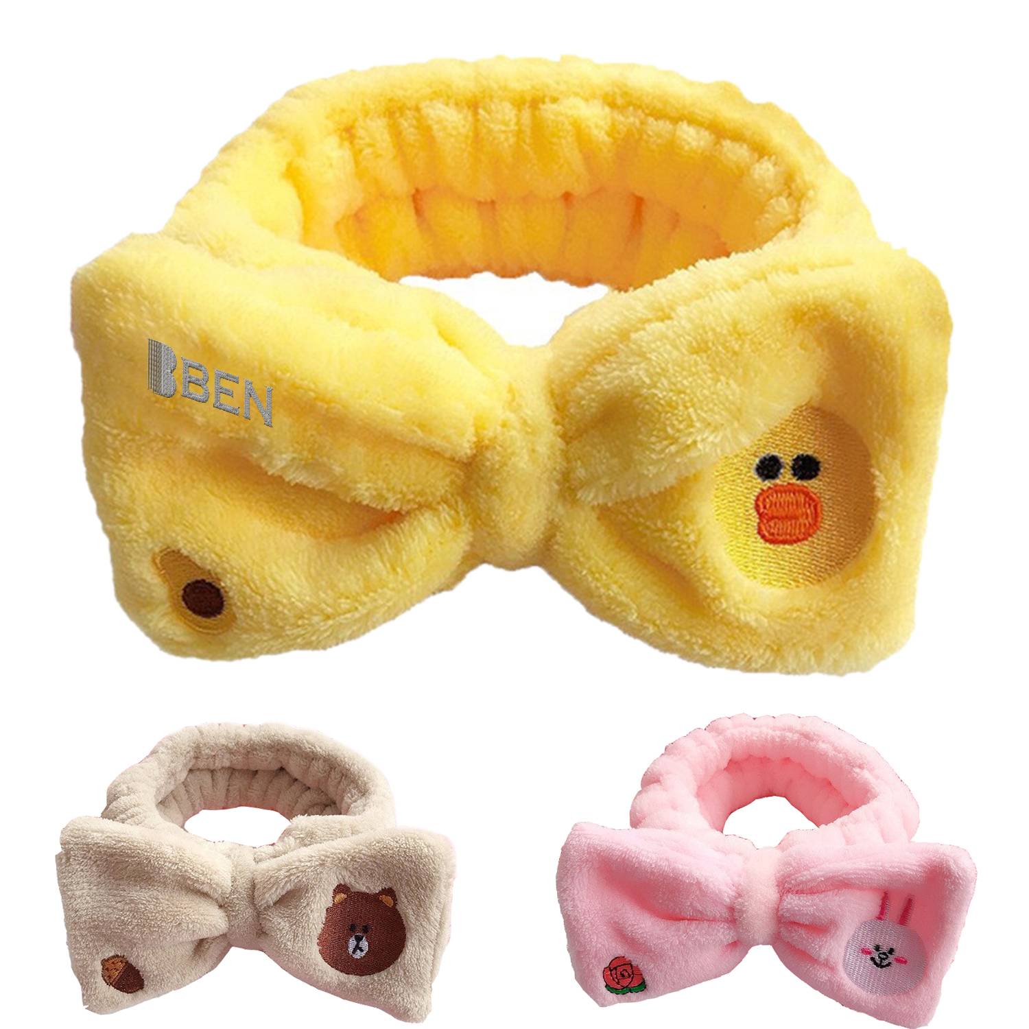 Cute Embroidered Little Bear Headband for Face Washing 2