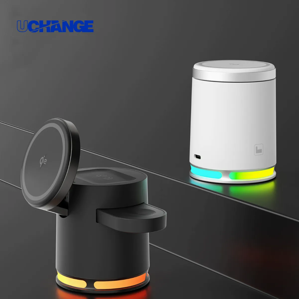 Qi2 MagSafe 3 In 1 Wireless Charger with Ambient Light 5
