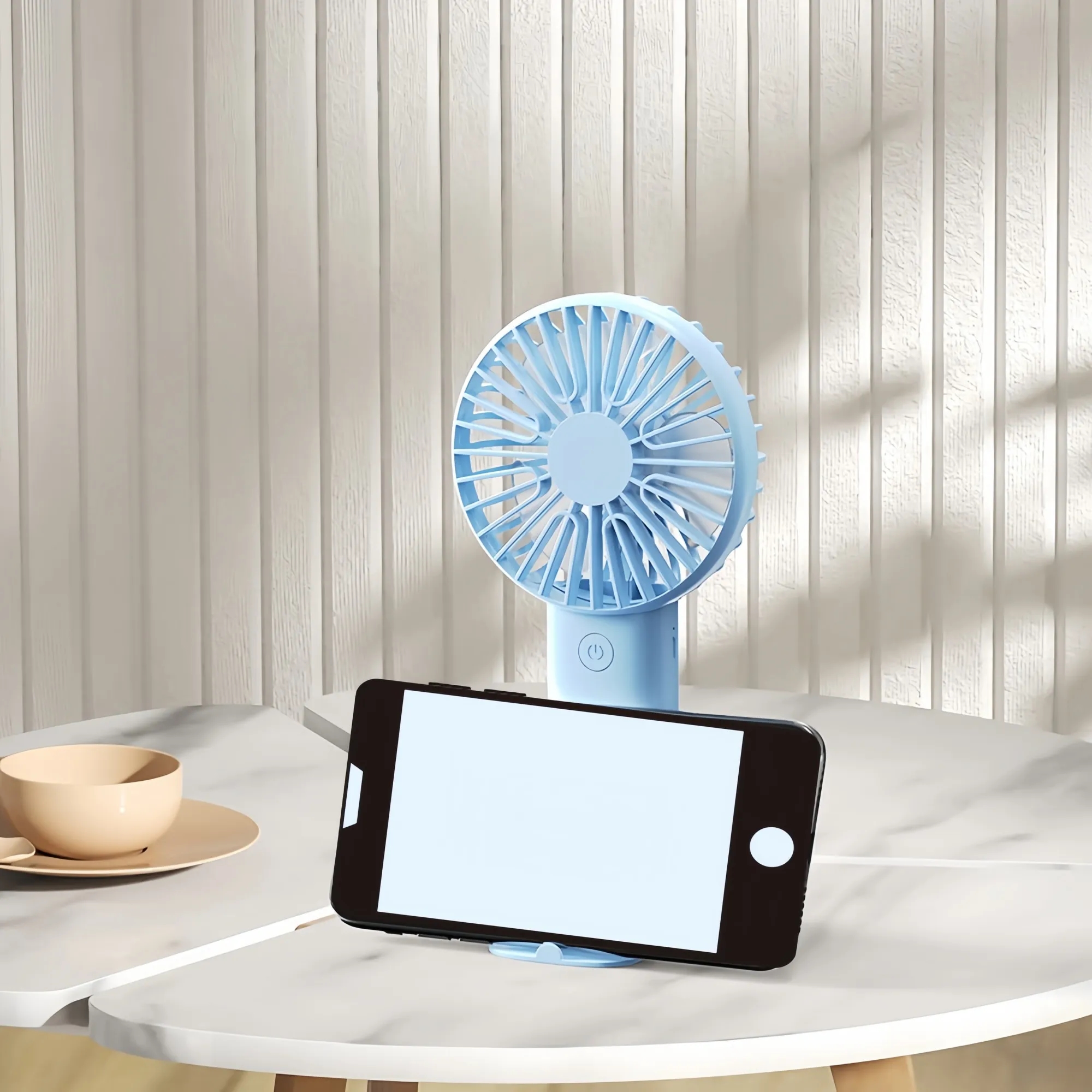 Portable ABS Handheld Fan With Phone Stand 3