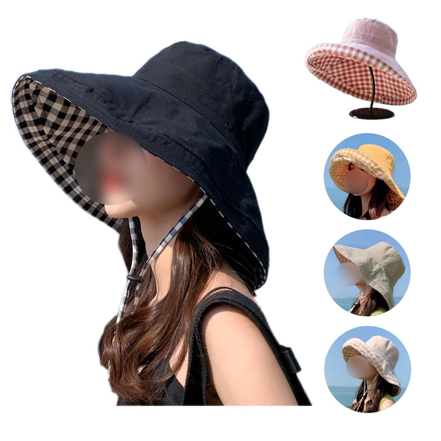 Women Reversible Cotton Bucket Hat 8
