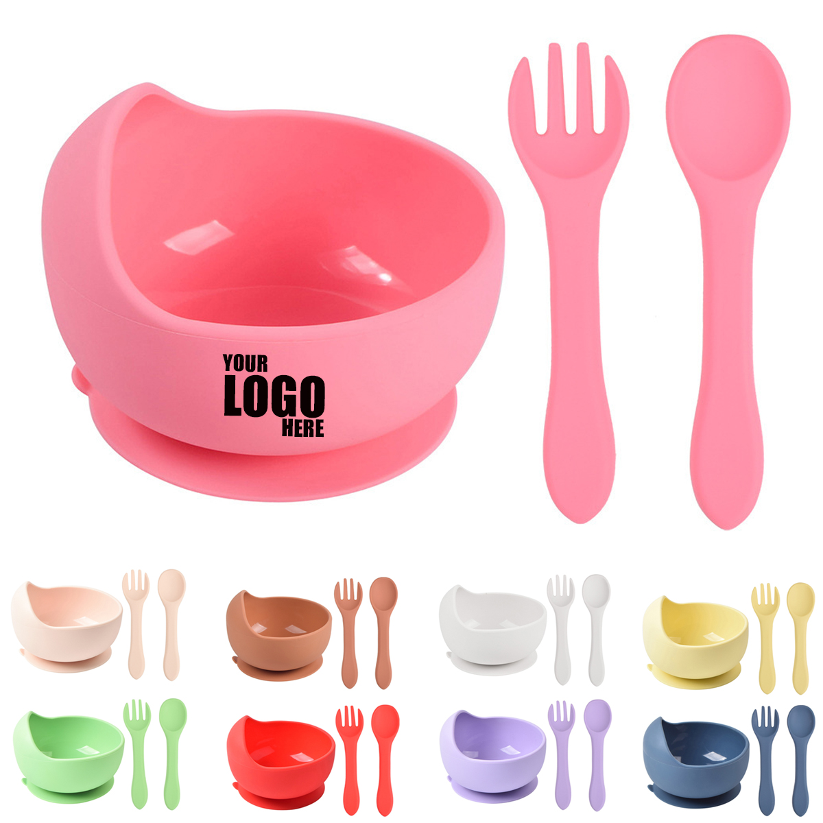 Toddler Suction Bowl with Spoon and Fork 5