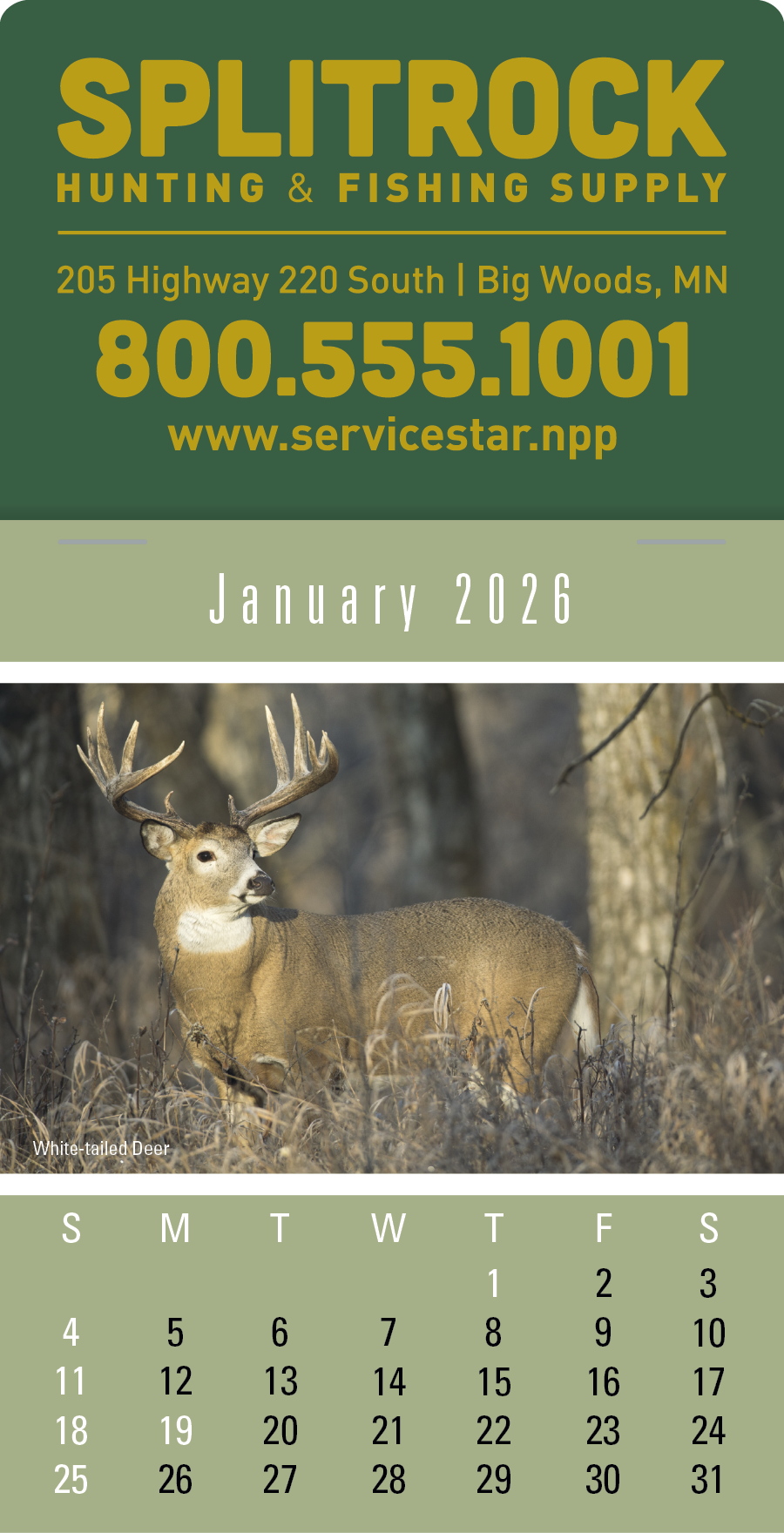 Press-N-Stick Sportsmen Calendar