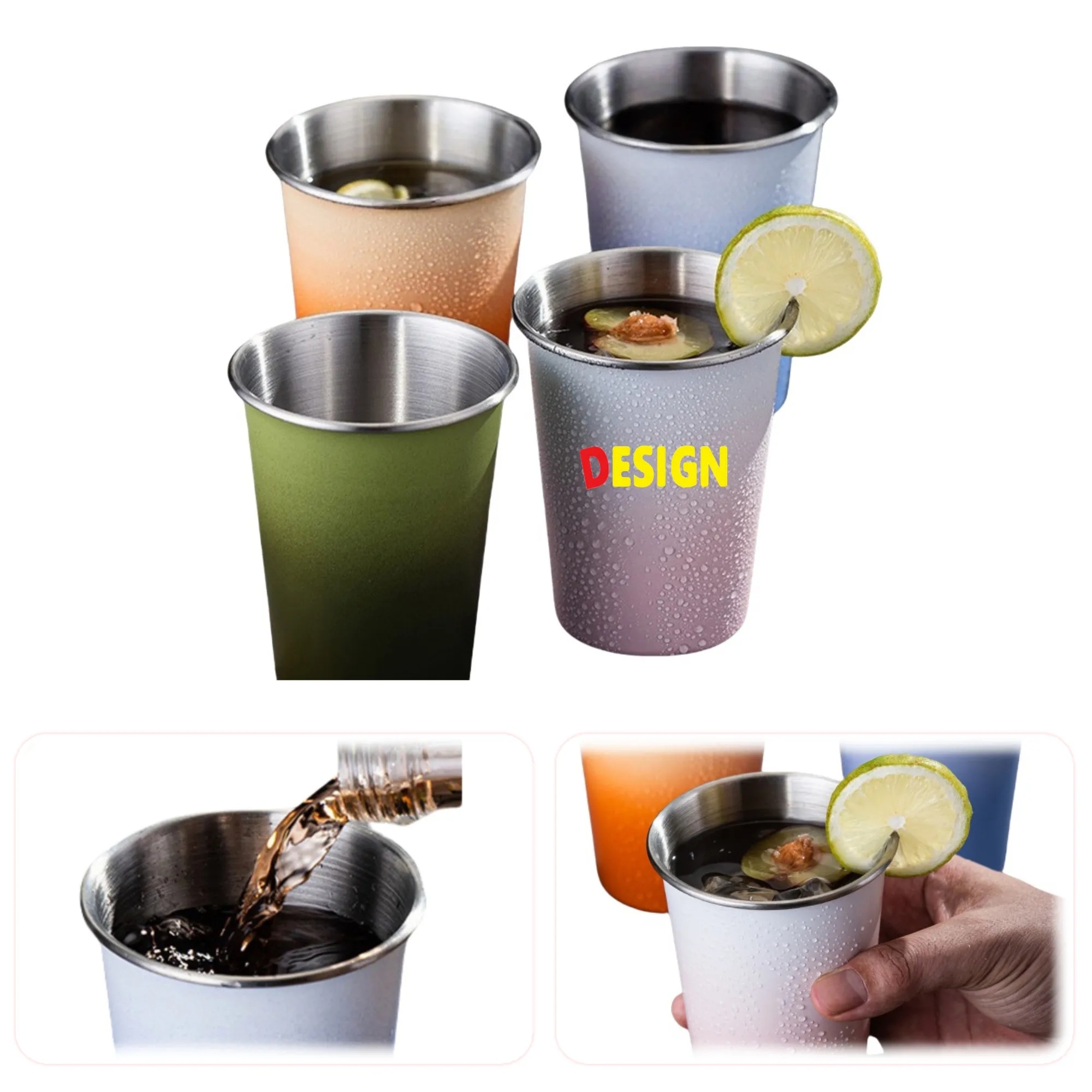 11.83 oz Ombre Stainless Steel Camping Cup