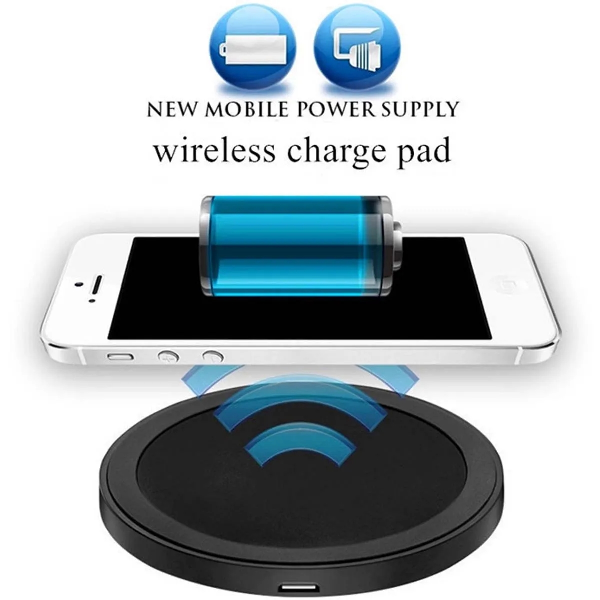 10W Round Protable Wireless Charger Fast Charging Dock Pad 2