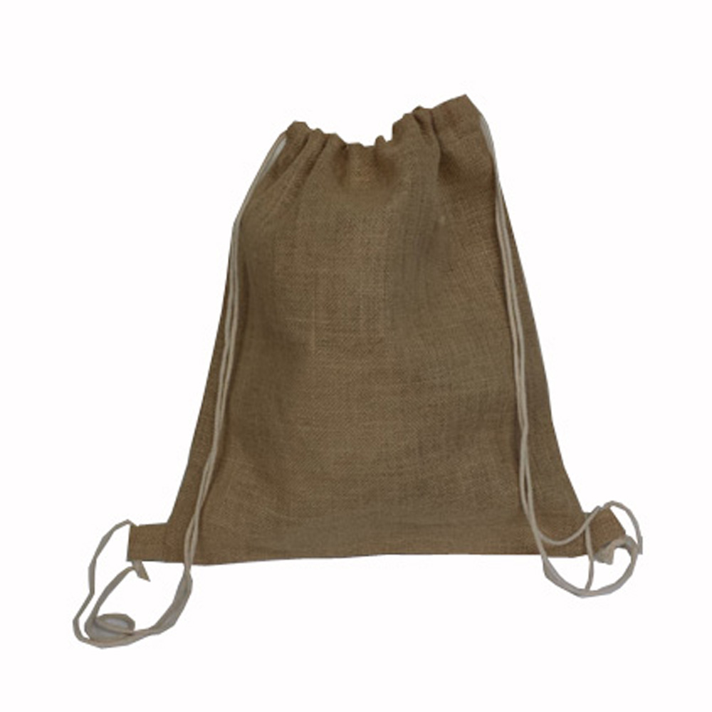 All Purpose Natural Soft Jute Drawstring Backpack 2