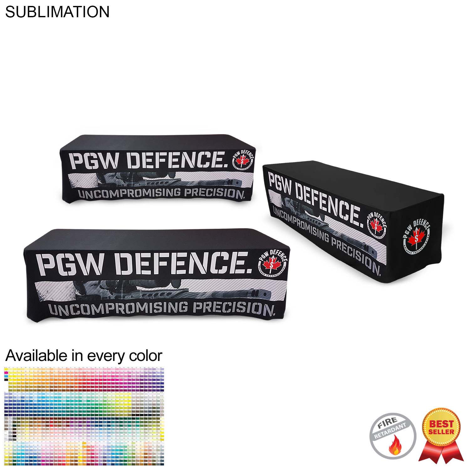 Sublimated Table Cloth for 8' table, Drape style, 4 sided, Closed Back 6