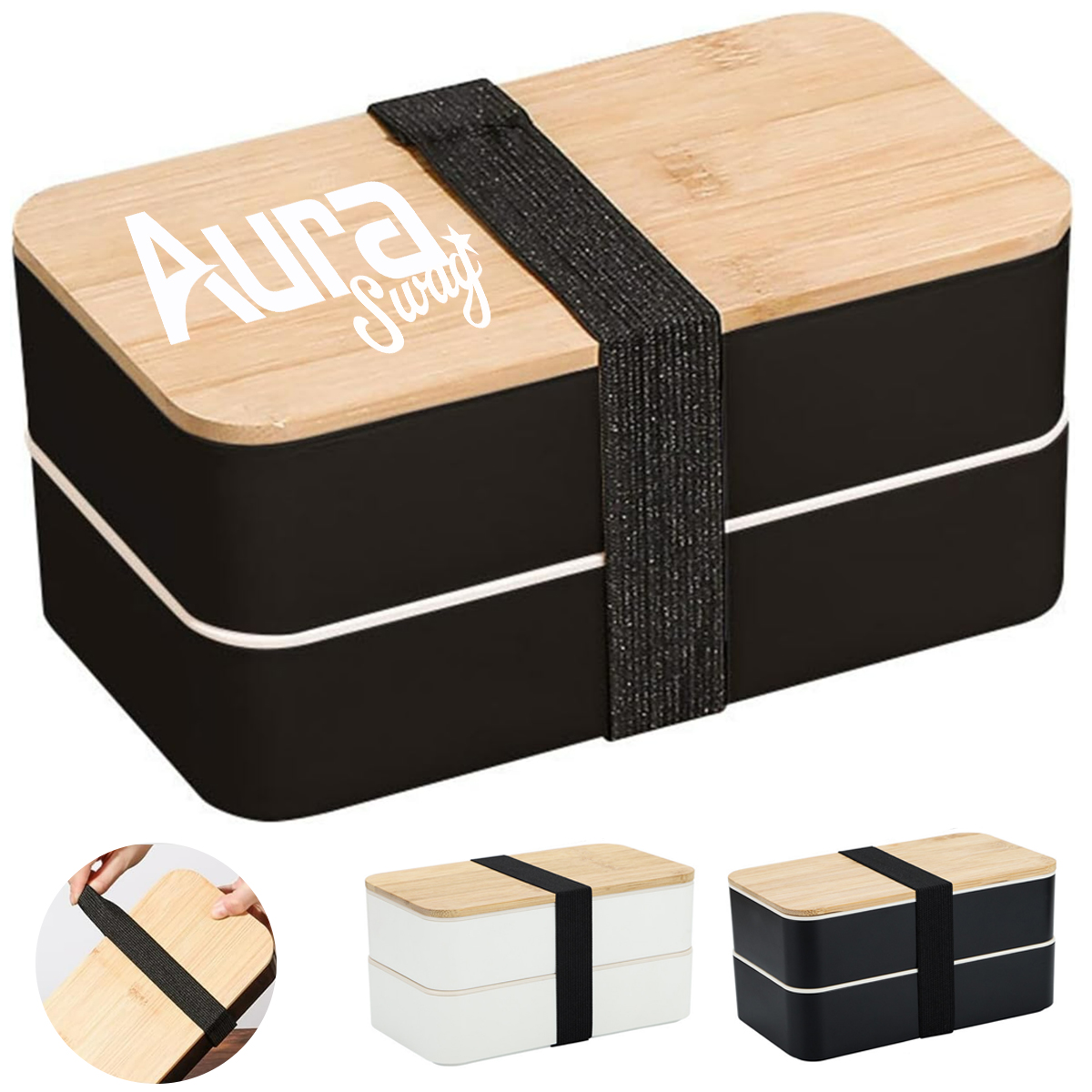 Eco-Friendly Bamboo Lid Bento Box Lunch Container 2