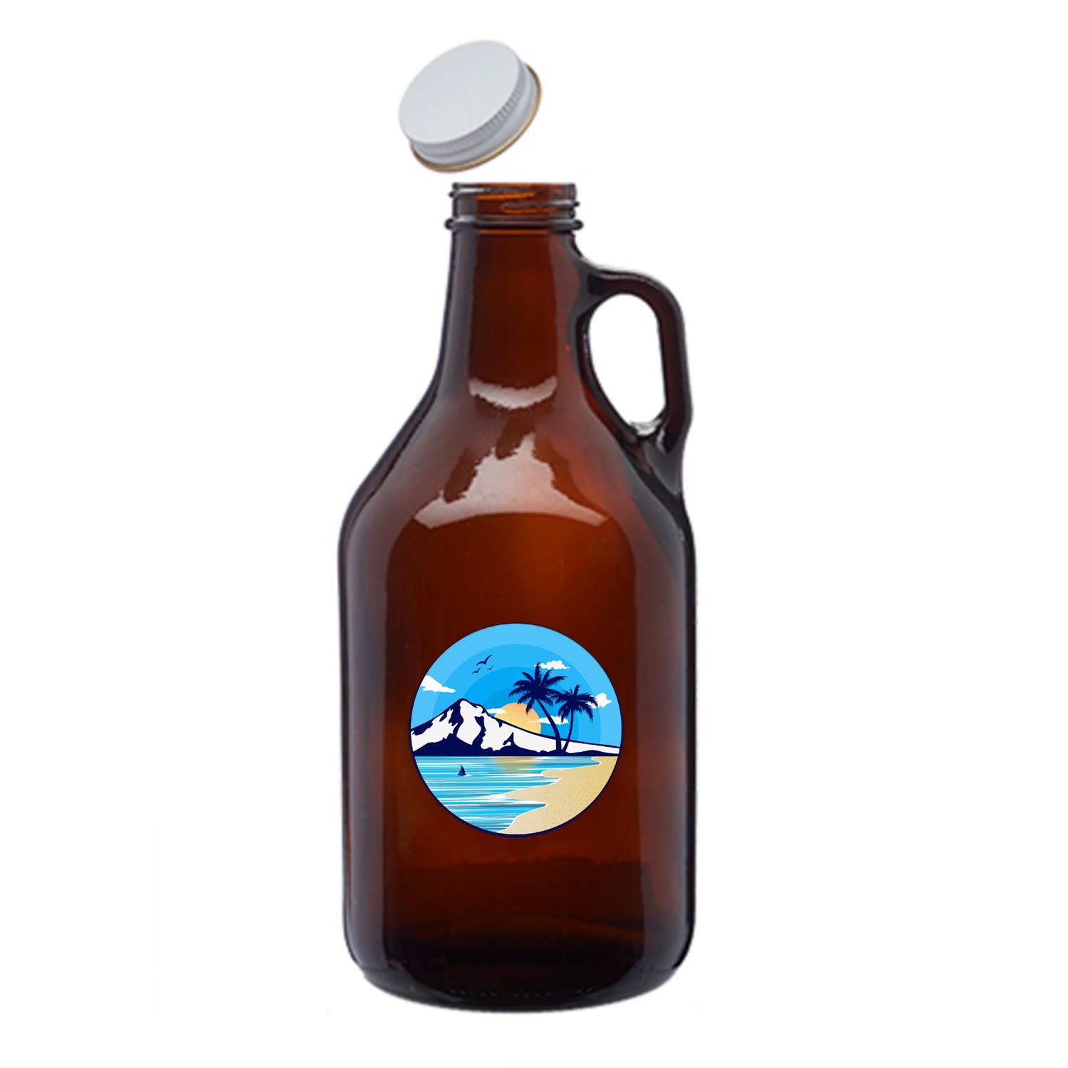 32 oz. Amber Glass Growlers 2