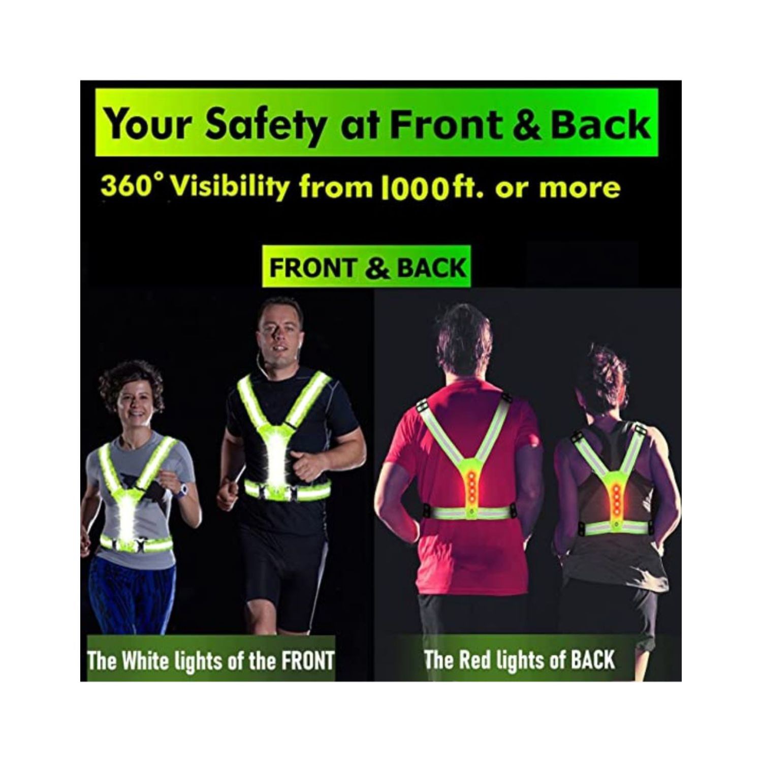 LED Adjustable Reflective Tape Safety Running Cross Belt 3
