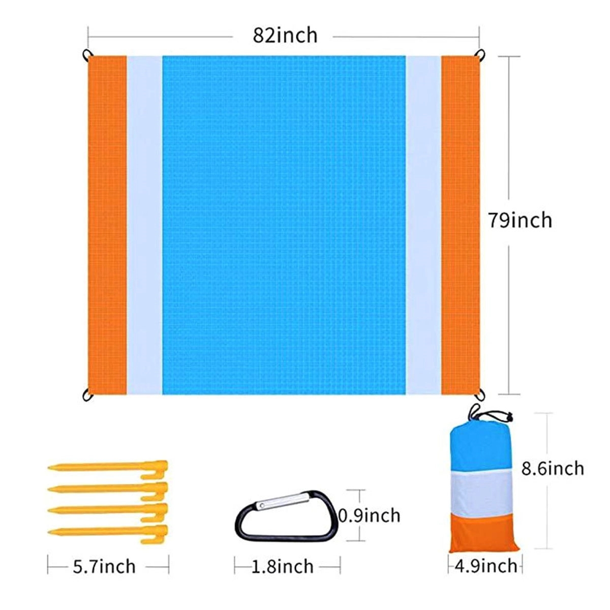 Sand Proof Waterproof Quick Drying Compact Beach Mat 83"X79" 1