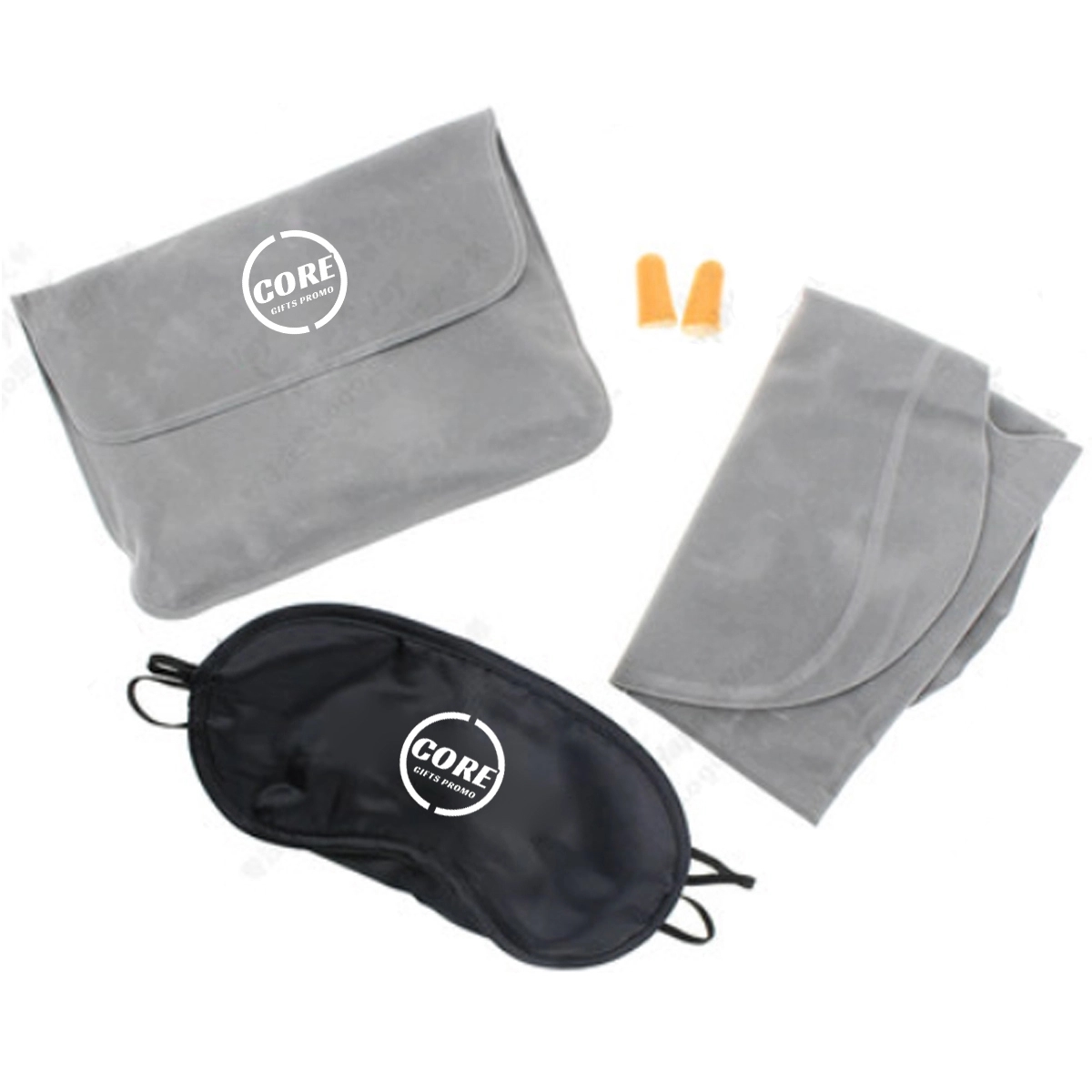 Inflatable Pillow Eye mask ear plug Travel Set 3
