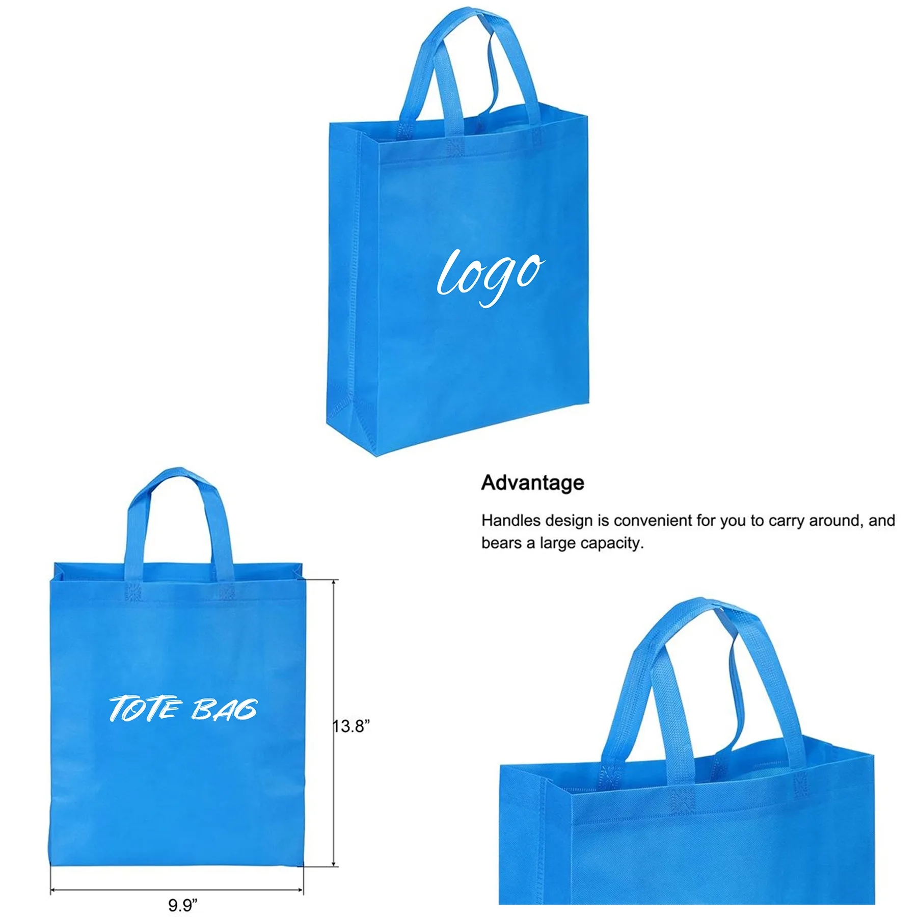 13.8" Non-Woven Grocery Tote Bag MOQ100 6