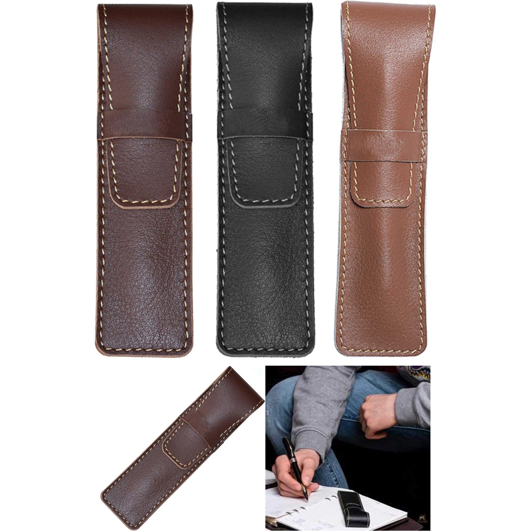 Leather Pen Case Pouch 2