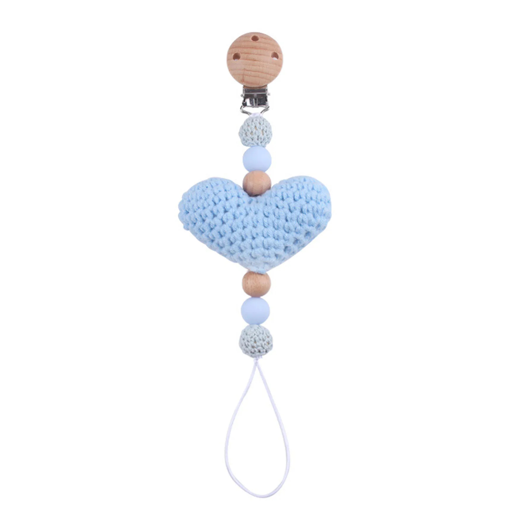 Knitted Heart Pacifier Chain 13