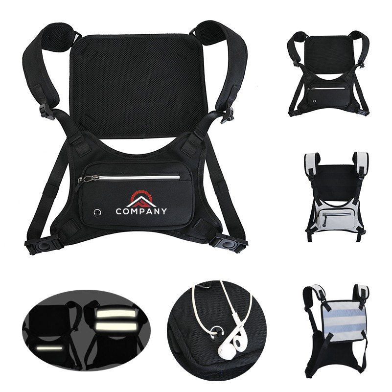 Reflective Strip Tactical Vest Chest Pack 2
