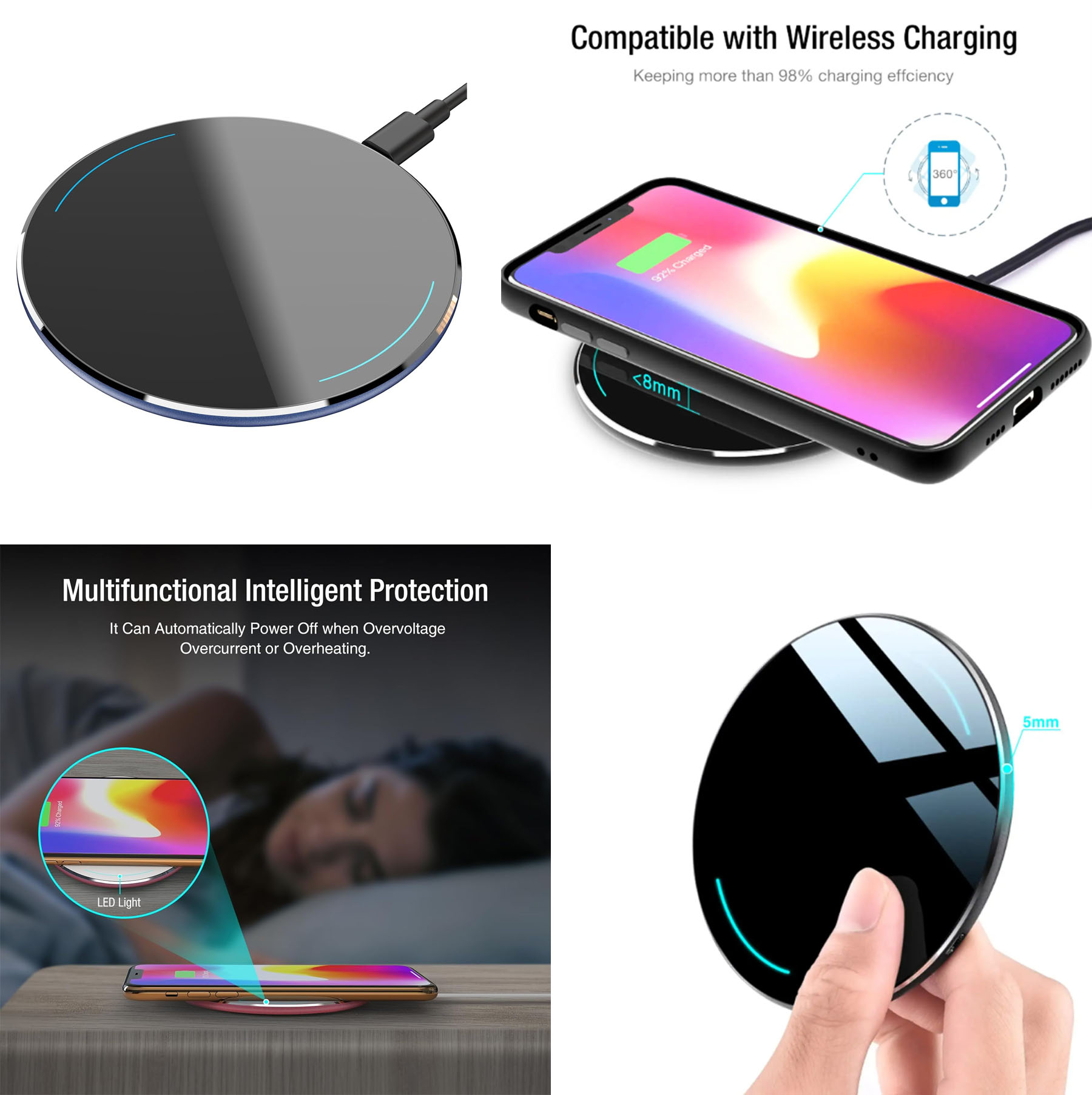 iBank ® Wireless Charger, 13W Charging Pad for iPhone and Galaxy Phones 2