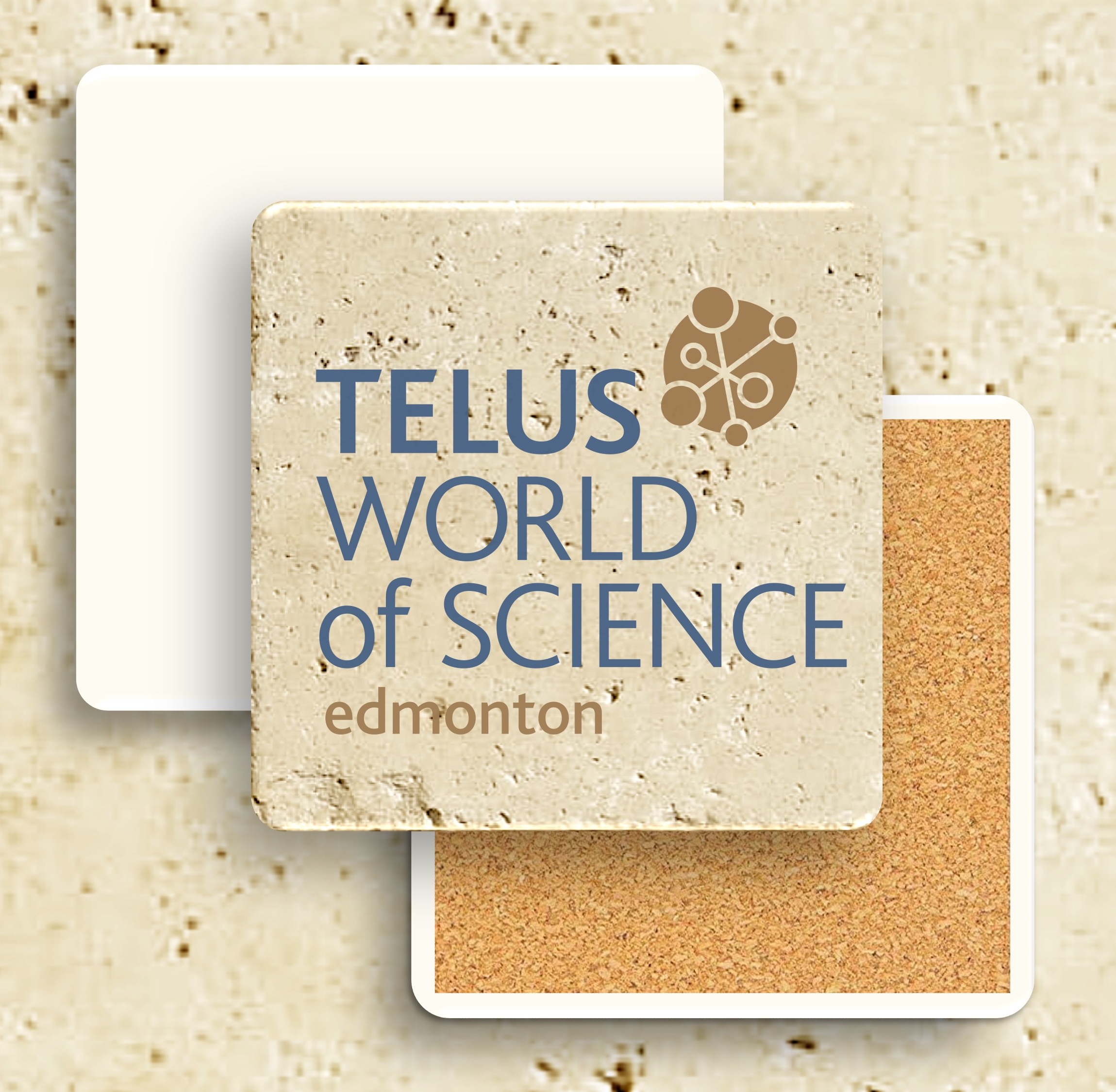 Faux Travertine Printed Square Coaster 3