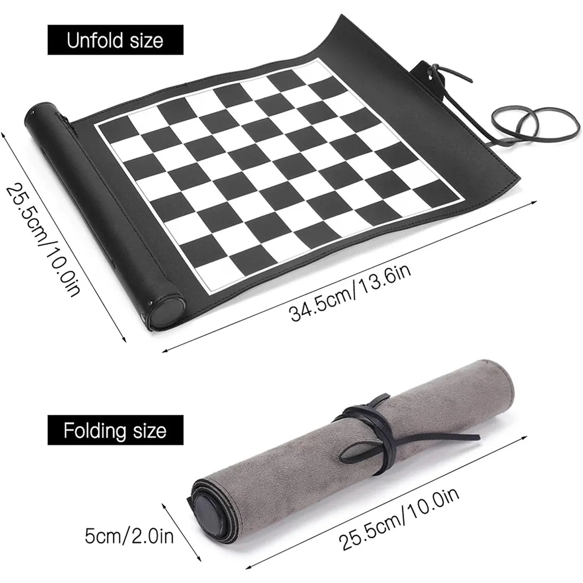 Folding Portable Travel Camping Board Games Chess Checkers 4
