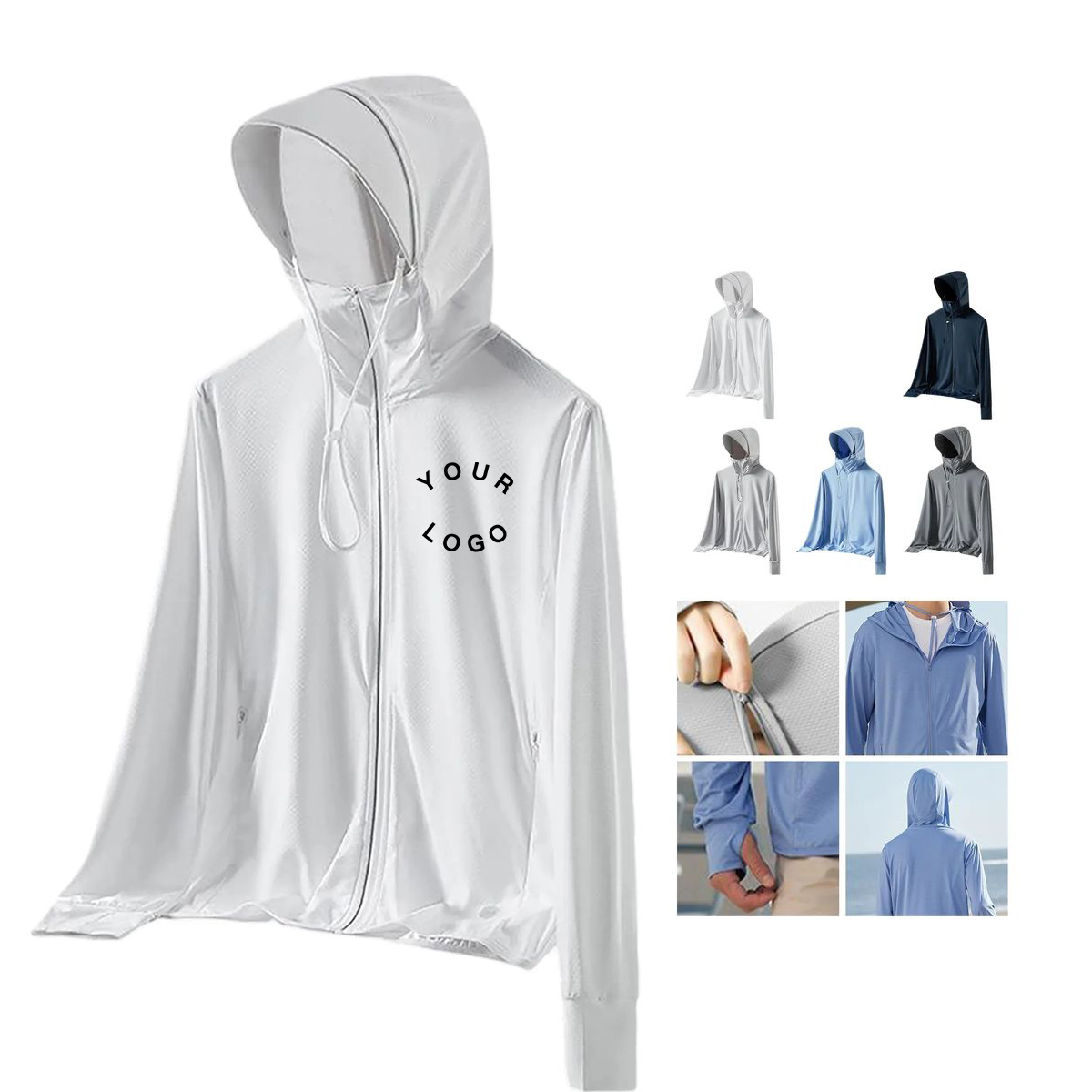 Lightweight Polyester Hooded Sunscreen for Outdoor Sports 7