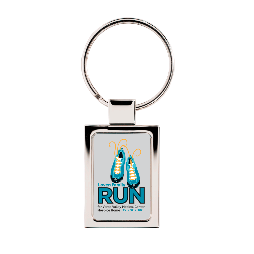 Vibraprint® Premium Bright Silver Rectangle Key Tag