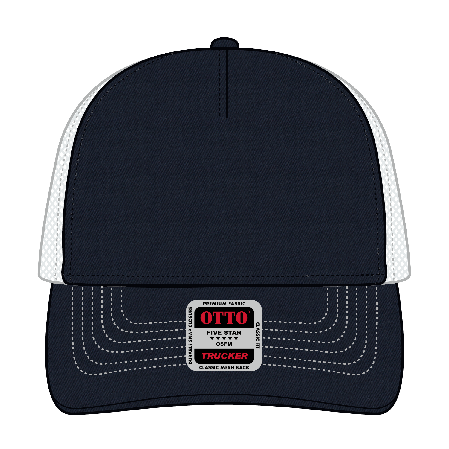 OTTO CAP® 5 Panel Low Profile Mesh Back Trucker Hat 18