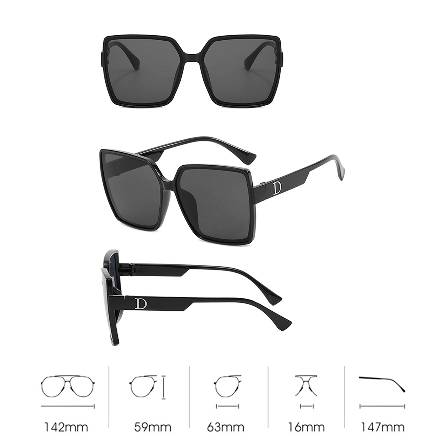 Retro Square Large Frame Sunglasses 9