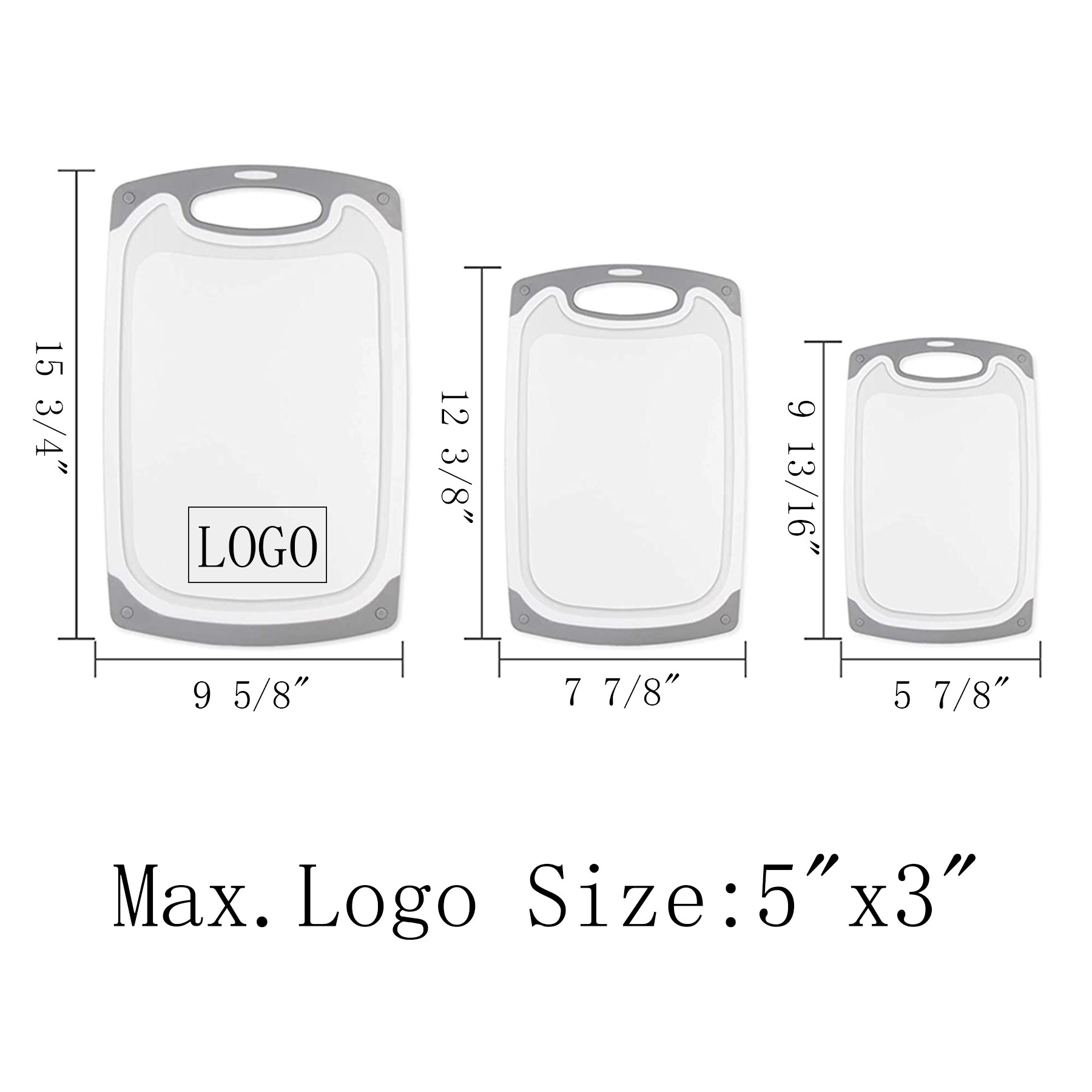 Set of 3 Plastic Cooking Cutting Board 3