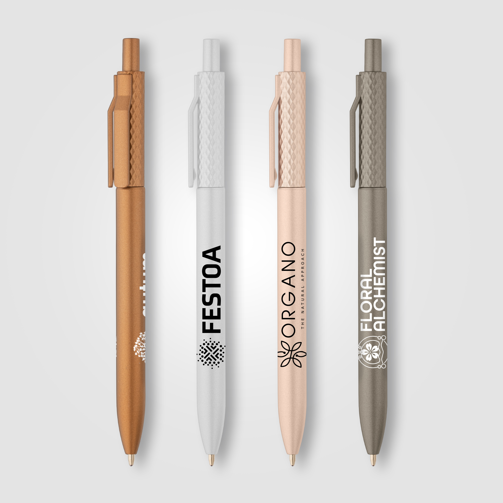 Vale Recycled Plastic Diamond Textured Metallic Pen 3